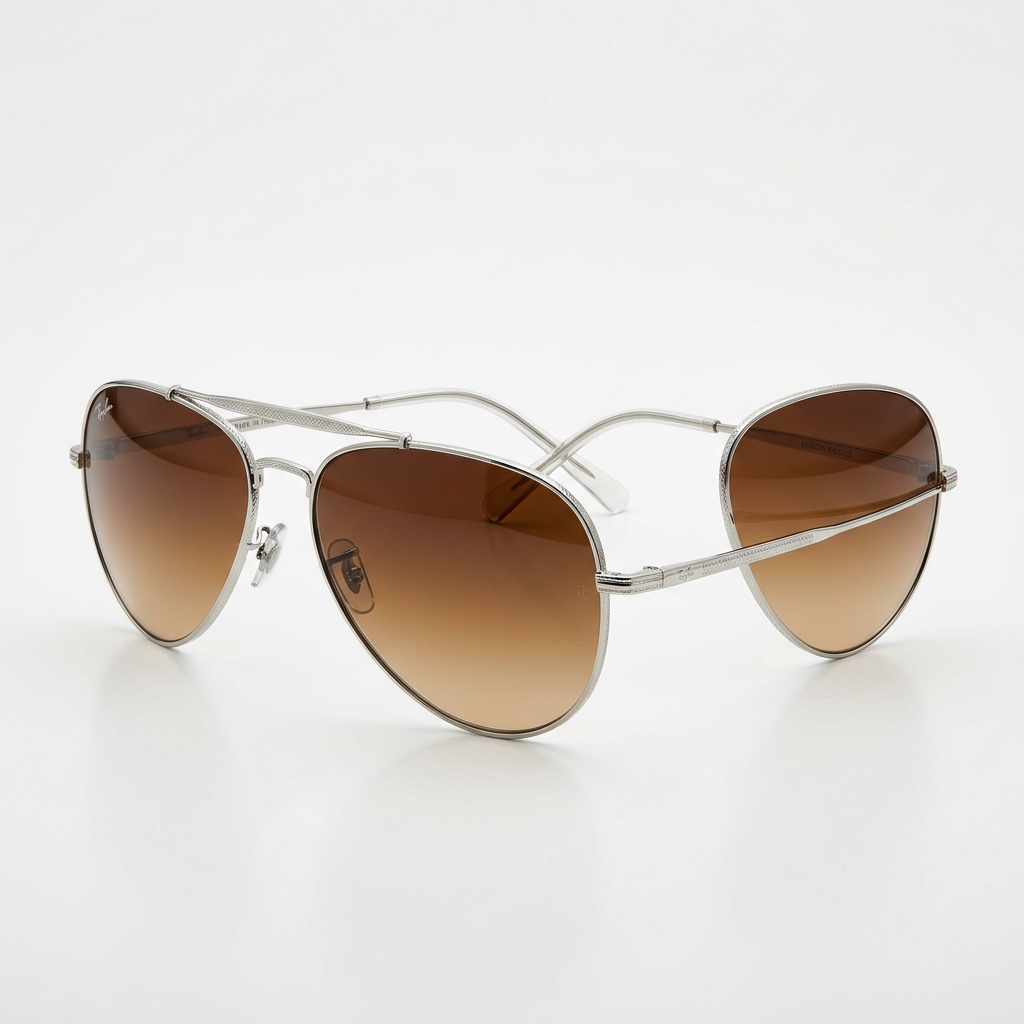 Aviator Silver Frame Brown Gradient Lenses