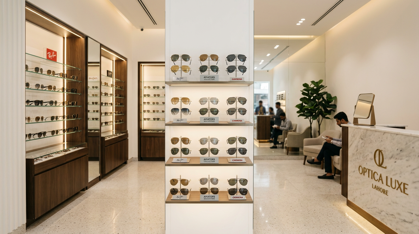 KlassicVision premium eyewear showroom interior Karachi
